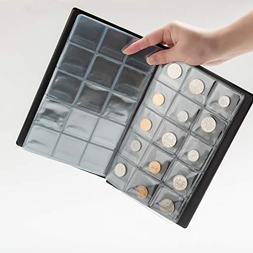 Eage Coin Collection Holder Album For Collectors, 150 Pockets 1.77 X 1.77 Inch Coin Albums Penny Collecting Book For Coin Storage(Black) #TOP3
