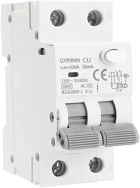 GYR9NM AC Type RCBO 2P 4P Magnetic Circuit Breaker with Over Current and Leakage Protection Din Rail 10A 16A 25A 32A 40A(300mA,4P 32A)