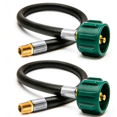 2 Pack 15 RV Propane Hose for Dual LP Tanks QCC1/Type 1 to 1/4 Male NPT Four-Layer Camper Propane Tank Hose CSA Certified 350 PSI