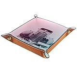 Plateau en cuir avec boutons-pression en métal dans les 4 coins pour le rendre facile à plier et à déplier. Impression à l'intérieur pour faire soi-même, exquis et beau