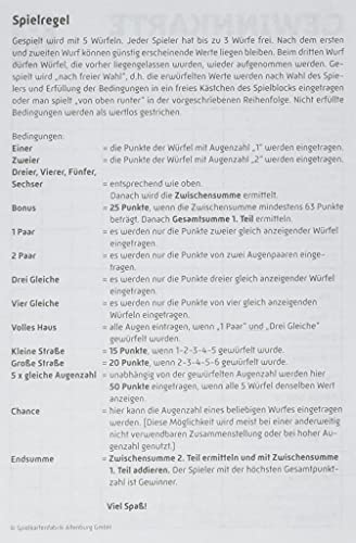 Miniatura 5 de Spielkartenfabrik 17119 - Gana Entradas Para El Juego De Los Dados 5 Piezas Importado De Alemania