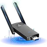 🚀【1300 Mbps Connessione Ultraveloce e Senza Lag 】L'adattatore WiFi USB adotta lo standard wireless universale IEEE802.11a/b/g/n/ac, la velocità di trasmissione totale di 2.4G e 5G dual band può raggiungere fino a 1300Mbps, godetevi la velocità estrema e l'assenza di buffering o interruzioni durante la navigazione sul web, i giochi online e lo streaming di video HD online.