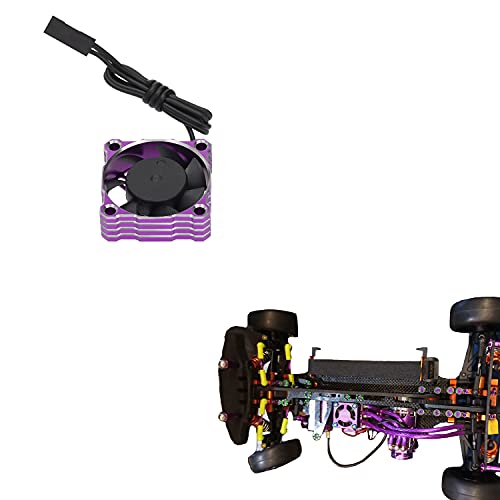 Kwbrc 30 * 30Mm 25000Rpm 5-9V Electric Motor Cooling Fan Heatsink, Esc Cooling Fan, Motor Heat Dissipation Metal Cooling Fan For 1/8 1/10 1/12 Scale Rc Car 540 550 Motor(Purple) #TOP5