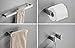 Towel Bar Set, 4Pcs Bathroom Hardware Accessory Set Brushed Nickel, SUS304 Stainless Steel Bath Hardware Set, Towel Rod with Toilet Paper Holder, Towel Bar and Double Robe Hook.