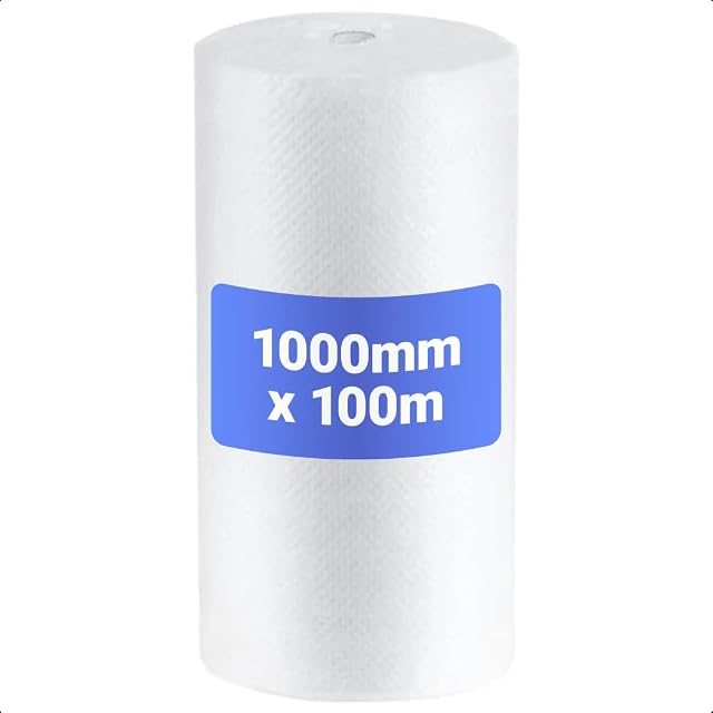 Schott Packaging Extra Large Roll of Quality Bubble Wrap 1000mm x 100m - Small Bubbles | Strong and Great for House Moving, Removals and Storage SP1000MM | Fast & Free UK Delivery