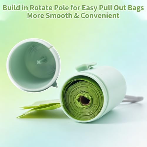 Image of 3Pack Dog Poop Bag Holder with Hook to Hold Used Bag, Build in Rotate Pole for Easy Pull Out Bags Lightweight Pet Waste Bag Dispenser with Clip for Leash Attach Doggy Walking Parking