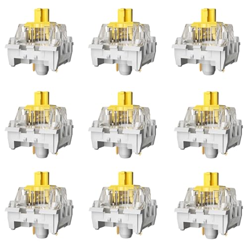 Image of Zhouwang Yellow Keyboard Switches,3-Pin Pre-Lubed Linear Switches for MX Mechanical Gaming Keyboard(Yellow,90PCS)