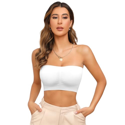 Tube Tops Strapless Bras for Women Wireless Bandeau Bra Invisible Bralette Padded Seamless Bra
