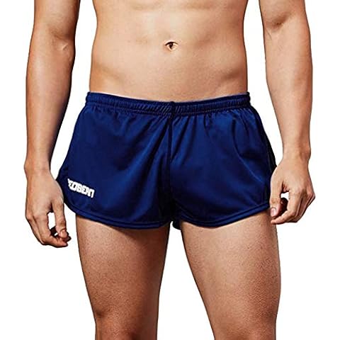 Gymskop Men's Running Shorts Quick Dry Workout Marathon Shorts with Mesh Liner(Without Pockets) 03 Dark Blue L Cover