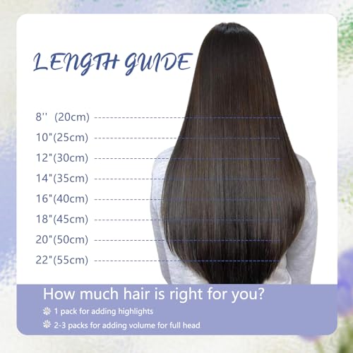 TESS Clip In Hair Extension Remy,Hair Extensions Real Human Hair One Peice 5 Clips Straight Natural Hairpieces for Womens/Girls(#4/27 Medium brown&Dark blonde,10Inch) - Image 4