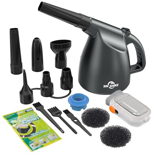 SIN SHINE - Compressed Air 4.0- Multi-Use Electric Air Duster for Cleaning Dust, Hairs, Crumbs, Scraps for Laptop, Computer, Replaces Compressed Air Cans & Canned Air (AD01-Silver)