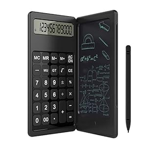 Calculators,JEOEUS,Doodle Pad Calculators,Kids Calculator，Calculator with Writing Tablet，Calculator Desktop,6 LCD Writing TabletCalculator12 Digit Display, Electronic Board Drawing/Memo Pads