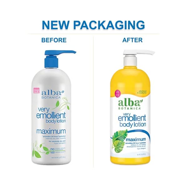Alba-Botanica-Very-Emollient-Body-Lotion-Maximum-Dry-Skin-Formula-32-Oz-Packaging-May-Vary Alba Botanica Daily Moisturizing Lotion, Dry Skin, with Vitamin E and Shea Butter, 32 Oz (Packaging May Vary)