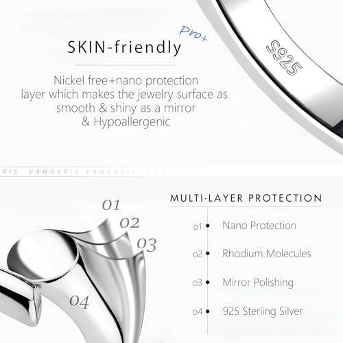 VANBARIS Sterling Silver Necklace Extenders for Women Silver Chain Extension Bracelet Extender Sterling Silver Chain Extenders for Necklaces 3 Piece Set (2, 3, 4 inch) by VANBARIS - Image 3