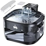 OPOWO Cat Water Fountain Cordless 108oz/3.2L, Pet Drinking Fountain with 5000mAh Rechargeable Battery, 3 Modes, Motion Sensor, Ultra Quiet, Automatic Cat Fountains Indoor for Small Pets, Bright Black