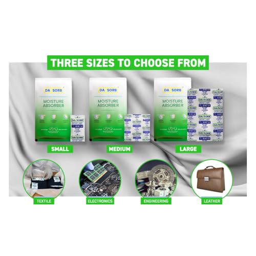 Image of DAVSORB Moisture Absorber Packet - Prevent Fungus, Dampness & Musty Odour - (Approx 50 gm x 5 Packets), White Color