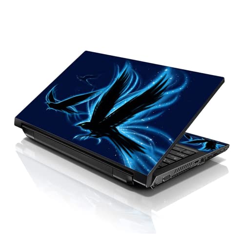 Image of LSS 17 17.3 Inches Laptop Notebook Skin Sticker with 2 Wrist Pads - Reusable Cover Protector Vinyl Sticker Cover Decal Fits 17 inch - 19 inch HP Asus Acer Samsung - Electic Eagle Pattern