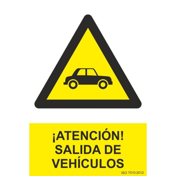 Señal industrial ¡Atención! Salida de Vehículos SEKURECO
