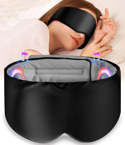LC-dolida Bluetooth Sleep Mask with Headphones, Upgraded Widened Bluetooth Sleep Headphones 100% Blackout Eye Mask Headphone for All Seasons LC-dolida Bluetooth Sleep Mask with Headphones, Upgraded Widened Bluetooth Sleep Headphones 100% Blackout Eye Mask Headphone for All Seasons