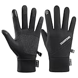 [MOWO] 手袋 メンズ 防寒グローブ 【裏起毛で急速昇温・滑り止め加工・超高感度スマホ対応】防寒手袋 バイクグローブ 冬 滑り止め 防風 厚手 人間工学 タッチパネル対応 撥水加工 紛失防止結び付け 暖かい スポーツ スキー 通勤 通学 作業 (ブラック, Ｍ)