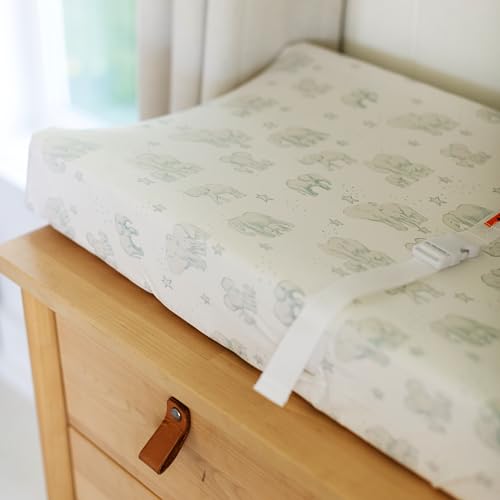 Image of Baby Changing Pad Cover 2-Pack for Boys, Girls (Watercolor Elephant) - Premium Fitted Sheets Baby Diaper Changing Table Cover - Buttery Soft Cotton Blend