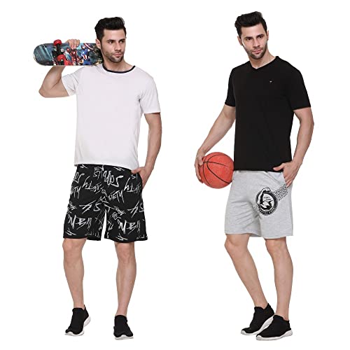 Image of Men's Cotton Sports Shorts with Zipper Pocket (Pack of 2)