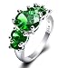 Psiroy Women's 925 Sterling Silver 3ct Created Green Amethyst Filled Ring Band