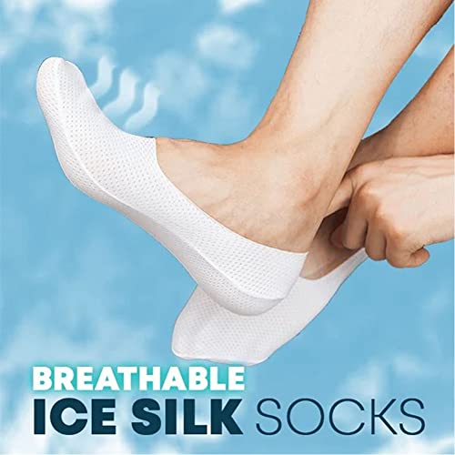 Gossiribbn 5 Pairs Breathable Ice Silk Socks For Men, Low Cut Liner Non Slip Thin Invisible Sports Socks (Skin) #TOP2