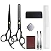 Hair Cutting Scissors Set, Professional Barber Hair Salon Household Children's Stainless Steel Shear Bangs Artifact Thinning Hairdressing Shear with Leather Case (Black)
