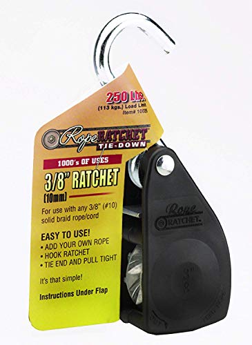 Rope Ratchet 10026 Ratcheting Tie Down Rope Hanger Pulley, 3/8" 250lb Weigh Capacity