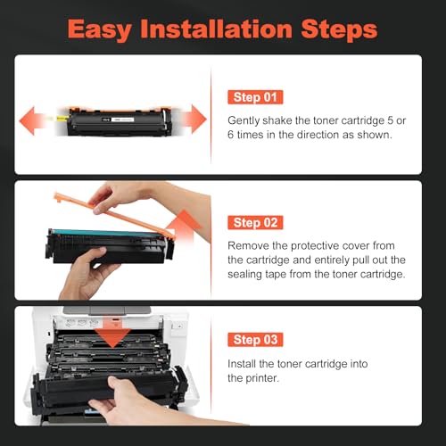 Image of 206X 206A Toner Cartridge 4 Pack High Yield (Upgraded Chip) Compatible Replacement for HP 206X W2110X W2111X W2112X W2113X use with Color Pro M255dw MFP M283fdw M283cdw M282nw Pirnter