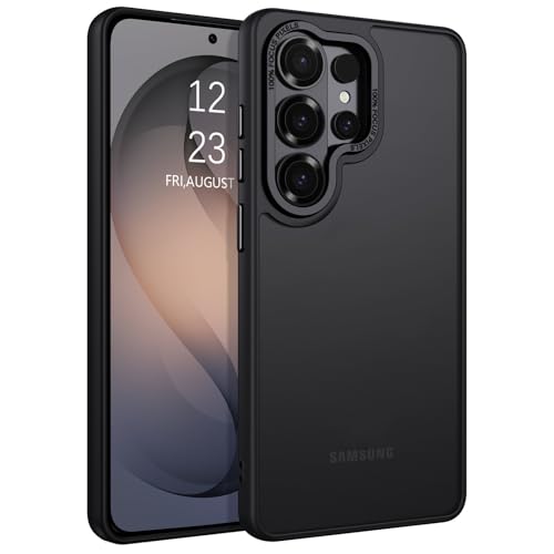 Image of DIZORO Polycarbonate Matte Case Compatible with Samsung S26 Ultra 5G Translucent Frosted Hard Back Phone Case Anti-Fingerprint Anti-Slip Shockproof Protective Case Back Cover -Black