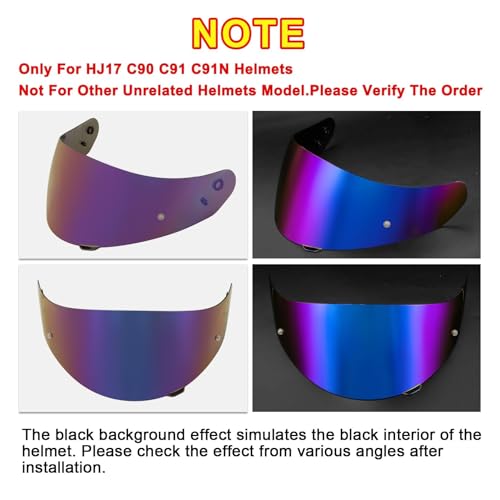 Image of PSLER Shatterproof Helmet Visor for HJ17,C90,C91,SY&CL-MAX 3,Blue Purple | Impact-Resistant ,UV400 Protection, Motorcycle Tinted Face Shield for HJ17,C90,C91,CL-MAX 2, IS-MAX BT, SY-MAX 3, IS-MAX 2
