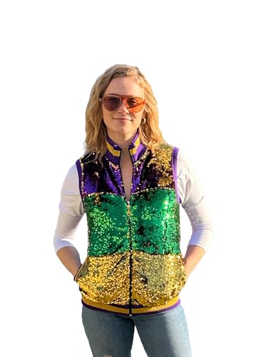Adult Sequin Mardi Gras Vest - Small - 3X Large