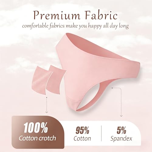Image of READY TO LOVE Cotton Underwear for Women Pack Breathable Thongs for Women Sexy Stretch Soft Womens Panties Thong XS-XL
