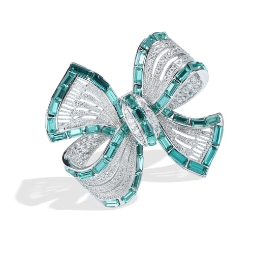 Image of Elegant Love Bow Brooch Micro Pave Cubic Zirconia Bowknot Wedding Bride Mother Brooch Pin Ribbon Shape Jewelry Brooch Breastpin