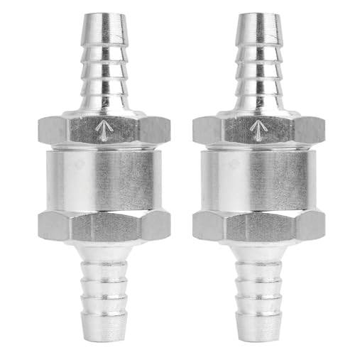 Válvula de Retención de Combustible de Aluminio de 8mm, 2 Piezas, Válvula de No Retorno Unidireccional para Automóviles, Barcos, Helicópteros, Compatible con Gasolina, Diesel y Agua