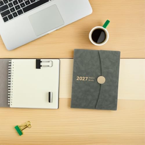 Agenda 2027 planificador de piel sintética portátil anti-sangrado de tinta 5