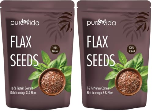 Image of Purevida Flax Seeds 200gm | Raw Alsi Seeds for Hair Growth, Smoothies, Baking | Rich in Omega-3, Fiber, Protein & Essential Nutrients | 100% Natural, Gluten-Free | Superfood for Optimal Health