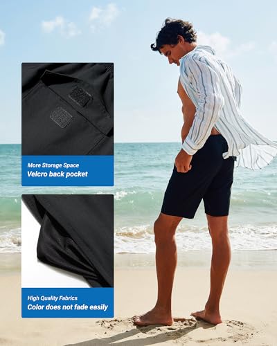 Arcweg Mens Swim Trunks 9 Inch Long Board Shorts Quick Dry Beach Swimsuit Bathing Suit with Zipper Pockets Mesh Liner(XS-2XL)4