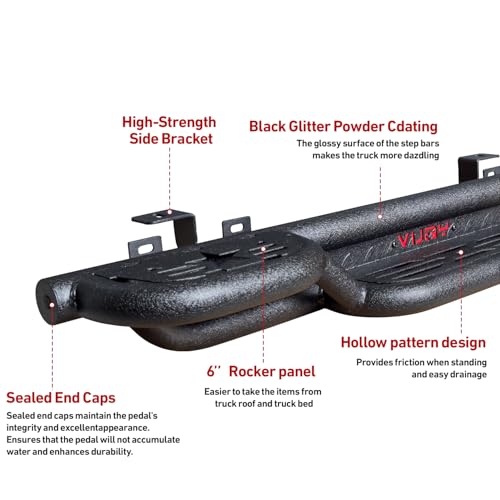 Estribos laterales negros antideslizantes para Jeep Wrangler 2018-2026 miniatura 5