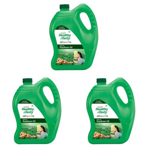 Image of Emami Healthy and Tasty Ultra Lite Refined Soyabean Oil 4.12kg Jar (Pack of 3)