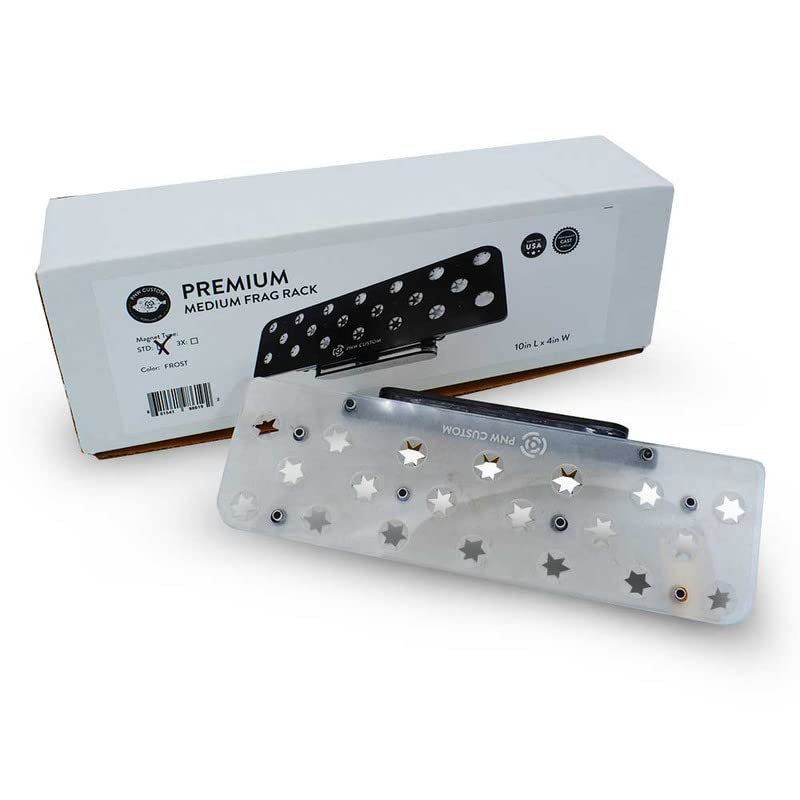 Premium Medium Magnetic Frag Rack Frost White | Acrylic 20 Hole Plugs Reef Coral Frag Holder for Aquarium