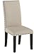 Signature Design by Ashley Rokane Dining Room Upholstered Chair Set of 2, Beige