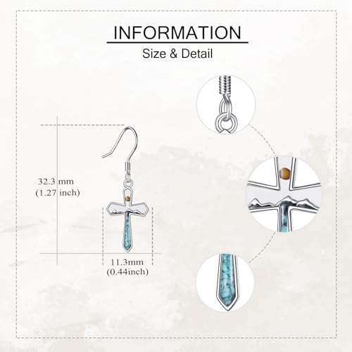 Boucles d'oreilles montagne en argent 925 et turquoise fine - 5