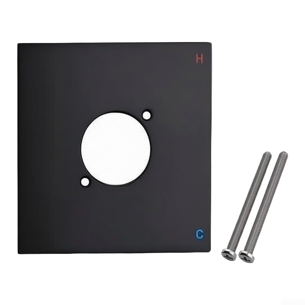 para placa de para ducha 1314 para acero Inoxidable Negro Mate para Grifo Baño - Embellecedor Pared 6.5 Pulgadas Compatible R10000(Black)