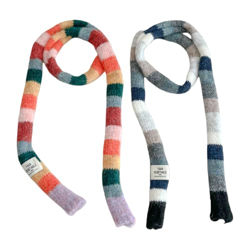 Écharpe fine pour femme longue ceinture en tricot léger ras du cou tendance mode automne