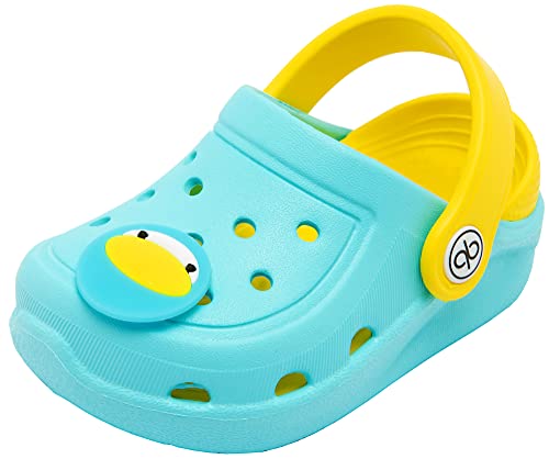 Dripdrop Girls Comfort Clogs Kids Slip On Garden Shoes Boys Lightweight Beach Pool Slide Sandals Shower Slipper Penguin/11 Little Kid Sky Blue #TOP5