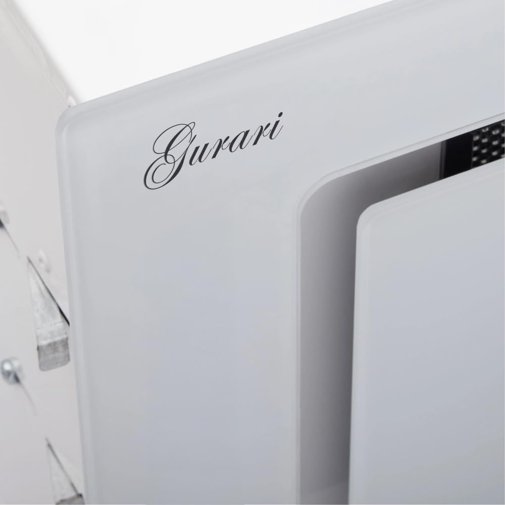 Gurari Cappa Integrata 70 cm GCH E 217 WH 70, Bianco Vetro, Aspirazione 1000 m³/h, LED, Touch Control + Telecomando, 3 Velocità, Incasso o Soffitto