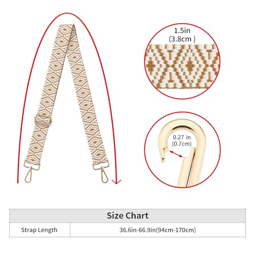 Image of ZOOEASS Wide Shoulder Strap Adjustable Replacement Belt Guitar Style Crossbody Bag Handbag Strap Multicolor Canvas Straps(Wide:1.5in)(Color27)